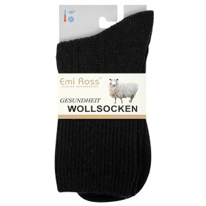 Sosete din Mix de Lână Rezistente la -30°C, 1 Pereche Model 'Wool Wave' Black