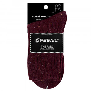 Sosete Thermo Calduroase din Lana Model 'Colored Rain' Burgund
