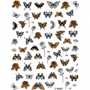 Abtibilde Unghii Culoare Negru/Auriu Model 'Golden Dreams' No. Z-D4637G
