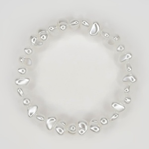 Bratara Elastica cu Perle Neregulate si Aspect Siddefat Model 'Pearl Harmony'