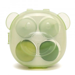 Bureti Machiaj Beautyblender Set 4 Buc. cu Suport si Cutie in Formă de Ursuleț, Olives