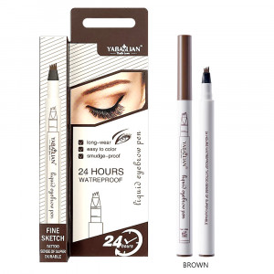 Creion Lichid pentru Sprâncene Rezistent la Apă Culoare Maro Yabaolian Eyebrow