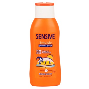 Emulsie pentru Plajă SPF 20 Sensive cu Extract de Morcov, Vitamina A și Provitamina B5 (Rezistentă la Apă), 250ml