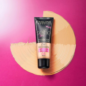 Fond de Ten si Corector Vegan Selfie Time No 1 Porcelain, Eveline Cosmetics 