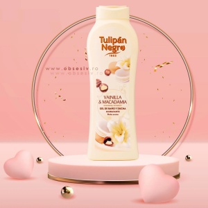 Gel de Baie Fără Parabeni cu Vanilie și Nucă de Macadamia - Prezentare produs in ambient.