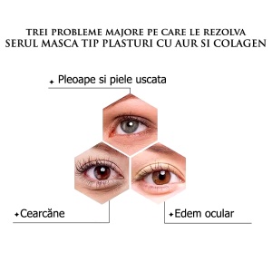 Mască Ser pentru Ochi cu Colagen de Aur, Anti-Cearcăne și Linii Fine | Hidratare intensă și regenerare