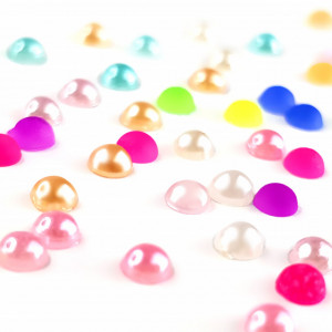 Ornamente Unghii Jumatati Perla Multicolore, Disc Accesorii Nail Art