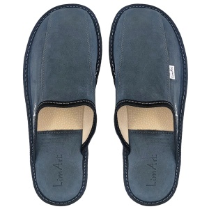 Papuci de Casa din Piele Lim Art Model 'Luxury Man' Blue Moon - Eleganță și Confort Natural