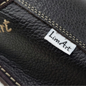 Papuci de Casa din Piele Marca Lim Art Model 'Luxury Life' Dark Brown