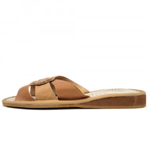 Papuci de Casa din Piele Marca Tylbut Model 'Casia' Cream