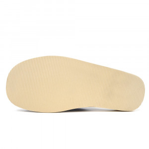 Papuci de casă din piele negru/maro model Noir Shade de la Tylbut - tip șlap, talpă groasă, design aerisit cu găuri de aerisire.