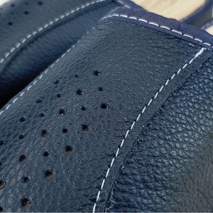 Papuci de Casă din Piele Tylbut - Model „Home Comfort” Deep Blue - Prezentare detalii papuci.