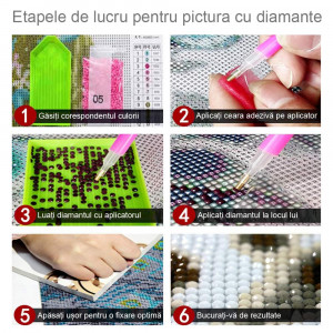 Pictura cu Diamante 5D Kit Complet Model 'Paris Eiffel Tower' 40x50cm