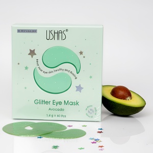 Plasturi pentru Ochi cu Extract de Avocado și Glitter Ushas | 60 Plasturi Revitalizanți Hidratare și Luminozitate