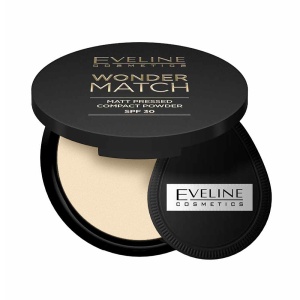 Pudra Compacta Mata cu SPF30 - 01 Light Beige - Wonder Match Eveline | Ten impecabil, Acoperire perfecta