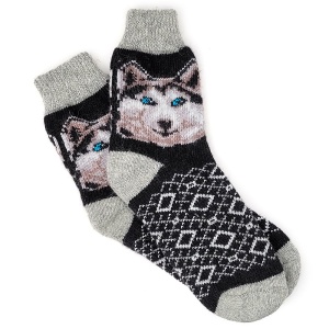 Sosete din Lana Naturala 100% Brand Eluna Model 'Wool Huski'