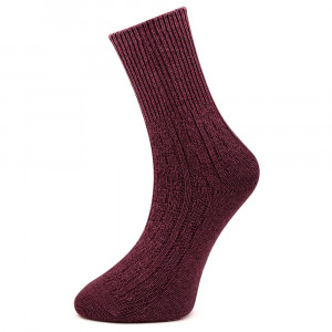 Sosete din Mix de Lână Rezistente la -30°C, 1 Pereche Model 'Wool Wave' Burgundy