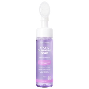 Spumă de Curățare Facială cu Perie Skin Bliss – Colagen, Niacinamidă și Glicerină, 200ml