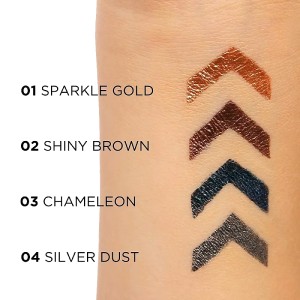 Eyeliner lichid Eveline Variete Shiny Long Lasting No.01 Sparkle Gold - Strălucire aurie de 24 de ore! #eyeliner #waterproof #strălucitor #lungădurată #EvelineVariete