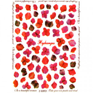 Abtibilde Unghii Culoare Multicolor Model 'Blooming Hydrangeas' No. Z-D3921