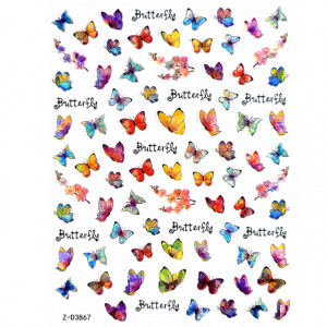 Abtibilde Unghii Culoare Multicolor Model 'Butterfly Reflection' No. Z-D3867