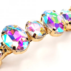 Agrafa de Par Metalica cu Pietre Mari 'Bright and Shining Rainbow' 