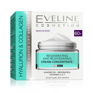 Crema Concentrata Regenerare si Intinerire Riduri Hyaluron & Collagen 60+ Eveline Cosmetics