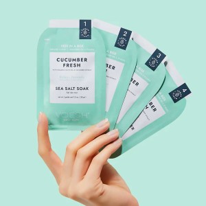 Kit Spa Pedichiura cu Extract de Castravete - Prezentare detaliată a celor 4 pași ai tratamentului.