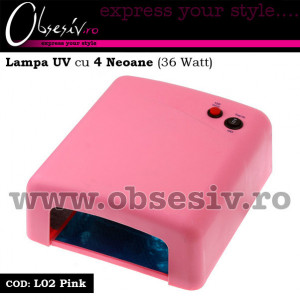 Lampa UV cu 4 Neoane, Ptere 36 Watt, Culoare Roz - Img 2