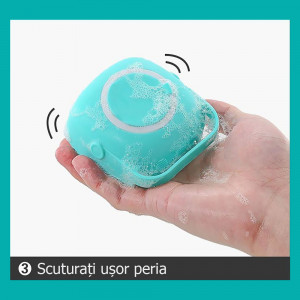 Perie de Dus din Silicon cu Dozator pentru Sampon, Culoare Galben