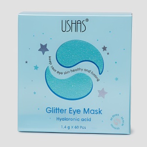 Plasturi pentru Ochi cu Acid Hialuronic și Glitter Ushas | 60 Plasturi Hidrogel Hidratare și Netezire
