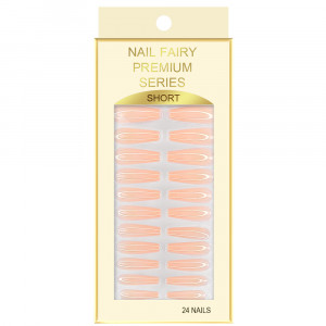 Set 24 Unghii False Reutilizabile cu Manichiura Instant, Culoare Baby Pink
