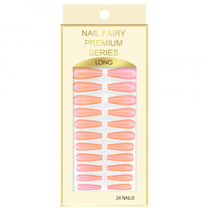 Set 24 Unghii False Reutilizabile cu Manichiura Instant Model 'Pink Pearl'
