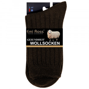 Sosete din Mix de Lână Rezistente la -30°C, 1 Pereche Model 'Man Wool Wave' Dark Brown