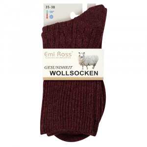 Sosete din Mix de Lână Rezistente la -30°C, 1 Pereche Model 'Wool Wave' Burgundy
