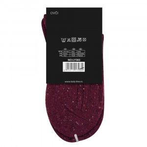 Sosete Thermo Calduroase din Lana Model 'Colored Rain' Burgund