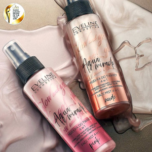 Spray Fixarea Machiaj 4in1 Pink Aqua Miracle Glow and Go Eveline Cosmetics