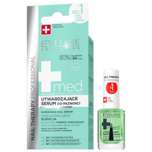 Tratament Ser Reconstruire si Intarire Unghii Extrem de Afectate Eveline MED+ Hardening Nail Serum