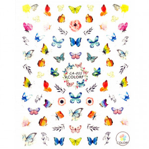 Abtibilde Unghii Culoare Multicolor Model 'Butterfly & Flowers' No. CA-055