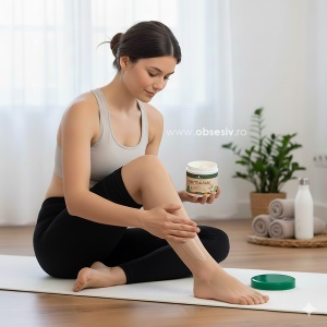 Balsam cu Extract de Gheara Diavolului Herbamedicus 250 ml - Prezentare persoană care aplică gelul pe zona dureroasă.