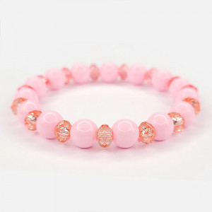 Bratara Elastica cu Margele de 8mm Model 'La Vie En Rose'