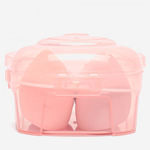 Bureti Machiaj Beautyblender Set 4 Buc. cu Suport si Cutie in Formă de Ursuleț, Pink