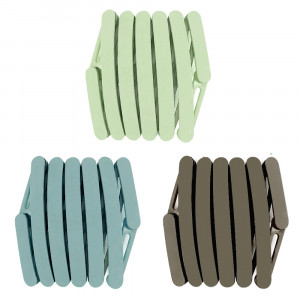Cordeluta Pliabila Set 3 Bucati, Culori Verde, Albastru, Maro
