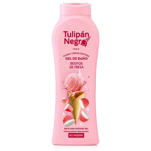Gel de Baie Tulipan Negro Besitos de Fresa - Fără Parabeni cu Parfum de Căpșuni Yummy Cream (650ml)