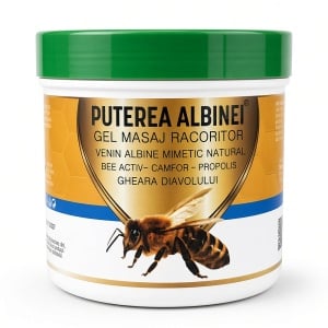 Gel Masaj Corporal Răcoritor Puterea Albinei cu Propolis, Camfor și Gheara Diavolului 275 ml - Praemium