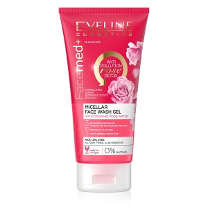 Gel Micelar de Curățare Facială 3în1 cu Apă Organică de Trandafiri Eveline Facemed+ | Curățare, Hidratare, Calmare