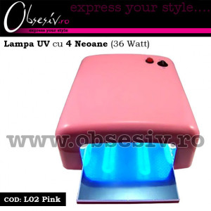 Lampa UV cu 4 Neoane, Ptere 36 Watt, Culoare Roz - Img 5