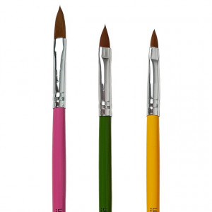 Pensule Acryl Set (3pensule), Rosu Galben Verde - Pensule Acryl Manichiura