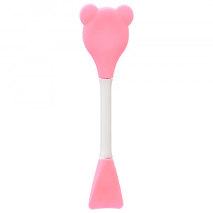 Perie Faciala din Silicon Moale cu Paleta Aplicare din Silicon, Culoare Pink Light