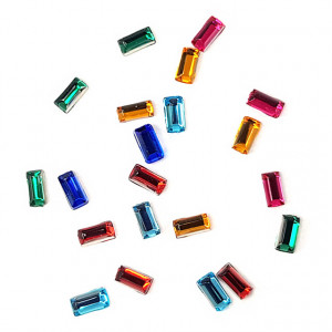 Pietricele Unghii Multicolore Dreptunghiulare 12 Culori | Accesorii Unghii | Manichiură Vibrantă